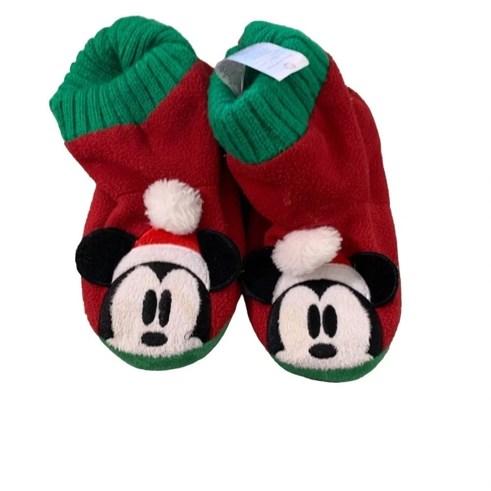 Disney Mickey Mouse Christmas knit slippers size 11/12